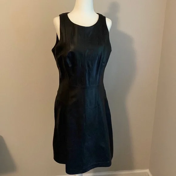 Whit House Black Market Leather Dress
